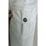 Chico's  2 US Large Womens White Cargo Cuffed Pants Pockets Beach Preppy Boho Photo 3