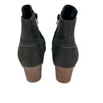 Clarks Black Nubuck Leather Ankle Boots Block Heel Side Elastic Panel Size 10 Photo 5