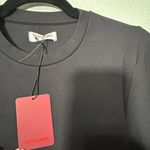 NEW Tommy John Women Crew Neck Ponte Sweatshirt Black Pocket Small Cozy Normcore Photo 4