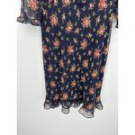 Donna Ricco  Floral Midi Dress Size 10P Feminine Ruffle Dainty Modest Sheer Photo 2