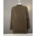 Joanna Jacket Womens Large Brown Faux Suede Stretch Full Zip Long Sleeve Top Photo 3