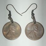 1986 Penny Unique Coin Earrings Brown Photo 0