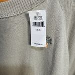 Aerie NWT  100% Cotton Crewneck Light Sage Green w Embroidered Flowers-XL Photo 3