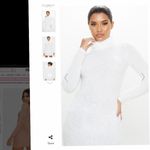 Pretty Little Thing Plt Ivory Eyelash Cowl Neck Bodycon Jumper Dress Photo 1