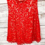 Francesca's Francesca’s Red Lace Halter Neck Sleeveless Cocktail Mini Party Dress, EUC, Med Photo 7