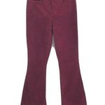 L'Agence Marty Velvet Flare Jeans High Rise Stretch Burgundy Red Size 25 Photo 0