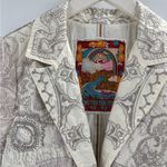 Johnny Was  biya embroidered white cotton Y2K 2000s button up jacket blazer small Photo 2