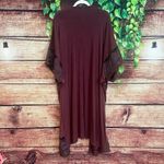 POL Duster Cardigan Sweater One Size Plus Size Long Embroidered Berry Purple Photo 4