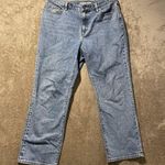 Lands End Jeans Womens 12 High Rise Straight Leg Light Wash Blue Pants Basic Photo 0