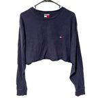 Tommy Hilfiger Vintage Size Large Blue Cropped Long Sleeve T-shirt Photo 1