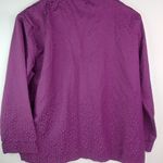 Miss Elaine MP Deep Purple Textured Satin Pajama Top Petite Size M Photo 3