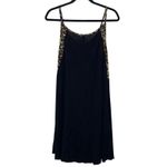 Voll Animal Print Trimmed Black Baby Doll Dress Size XL Photo 1