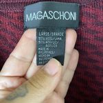 Magaschoni  Red Wool Blend Loop Button Front Collared Cardigan Photo 1