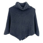 J. McLaughlin  Wool Blend Black Turtleneck Knit Pullover Shrug Poncho Sweater Photo 0