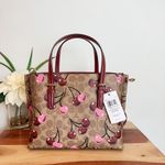 Coach NWT ‎ Mollie Tote Bag 25 In Signature Canvas With Cherry Print Photo 3