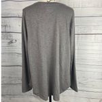 Lane Bryant Tee Shirt Womens 14/16 Gray Faux Leather Ribbon Scoop Neck 3/4 Slvs Photo 3