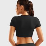 NWOT Short Sleeve Double Lined Crop Top Photo 1