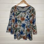 Relativity Gray fall floral bell sleeved top Photo 1