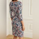 ERDEM Reese bright floral boat neck stretch ponte bodycon knee length dress 12 Black Photo 4