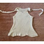 Knitted Cream Stretch Sleeveless Top Size S Photo 5