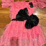 Michella vintage 1990s Barbiecore off the shoulder tulle pink/black bow dress M Pink Size M Photo 4