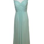 Bill Levkoff Gown Formal Maxi Bridesmaid Corset Back Draped Sleeveless Mint 6 Photo 0
