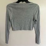 PacSun Playboy by Women's Medium Gray Crop Top Long Sleeve Lettuce Hem Photo 8