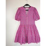 English Factory Womens Dress Pink Meredith Mini V Neck Puff Sleeve A Line Medium Photo 4