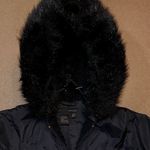ZARA  Woman Faux Fur Hoodie Parka, Black, Size M Photo 4