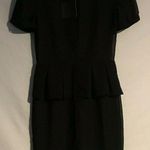ASOS  Womens Sheer Sheath Dress Size 4 Black NO Lining Straight Peplum Photo 2