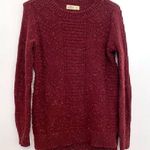 Hollister Burgundy Maroon Red Speckled Flecked Chunky Wool Blend Tunic Sweater S Photo 0