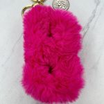 Pink Fuzzy Faux Fur B Monogram Initial Letter Bag Charm Keychain Keyring Photo 5