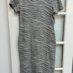 Anthropologie Daily Practice Waffle Knit Ribbed Zebra Print Maxi Dress Size L Photo 0