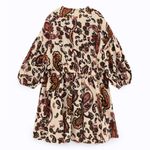 ZARA  COTTON PAISLEY PRINT MINI DRESS 3/4 Sleeves SIZE XS NEW Photo 7