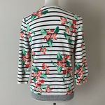 Lands' End  Striped Floral Print Pullover Sweater Photo 3