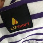 Liz Sport  Liz Claiborne Purple and white striped short sleeve button up down collared shirt Photo 3