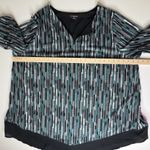 Catherines Geometric Stripe Tunic Top Size 2X Stretch Artsy Comfy Office Casual Photo 7