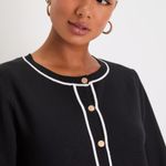 Lulus Upscale Personality Knit Cardigan Mini Dress Black Small Long Sleeve NWT Photo 4