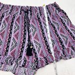 No Boundaries  High Waist Patterned Shorts - Pink and Black Ruffle hem Size L Photo 7