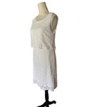Ronni Nicole  White Overlay Sleeveless Lace MIdi Dress Scalloped Hem Photo 2