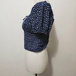 Hollister  Blue Floral Cropped Milkmaid Top Size Medium Photo 2