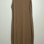 EXPRESS  |Lightweight Tan Ribbed Knit Midi Dress sz Large Photo 1