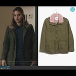 Madewell Sherpa Trimmed Surplus Jacket Pink Green Photo 2