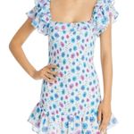 Love Shack Fancy  Size XS Deep Cotton Candy Blue Liberty Print Smocked Kodie Dress Photo 6