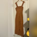 Maeve Anthropologie Portside Button Front Jumpsuit Mustard Wide Leg Fall Photo 5