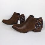 ROPER Brown Sedona Ankle Boots Aztec Heel Snip Toe Faux Leather Women's 11 Photo 4