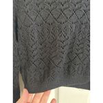 Beginning Boutique Black Cropped Open Knit Sheer Sweater Long Ruffle Sleeves Size 4 Whimsigoth Photo 5