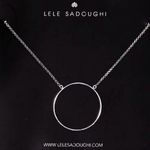 Lele Sadoughi Lele Sandoughi Silver-Plated Brass Circle Pendant Necklace Minimalist NWT Photo 1
