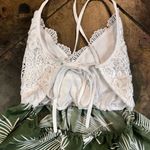 SheIn  Women’s Dress Romper White Lace Top Green Leaf Flowing Bottom Small (4) Photo 9