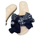 MANEBI Blue Bandana Print Slide Sandals Size 10 Photo 4